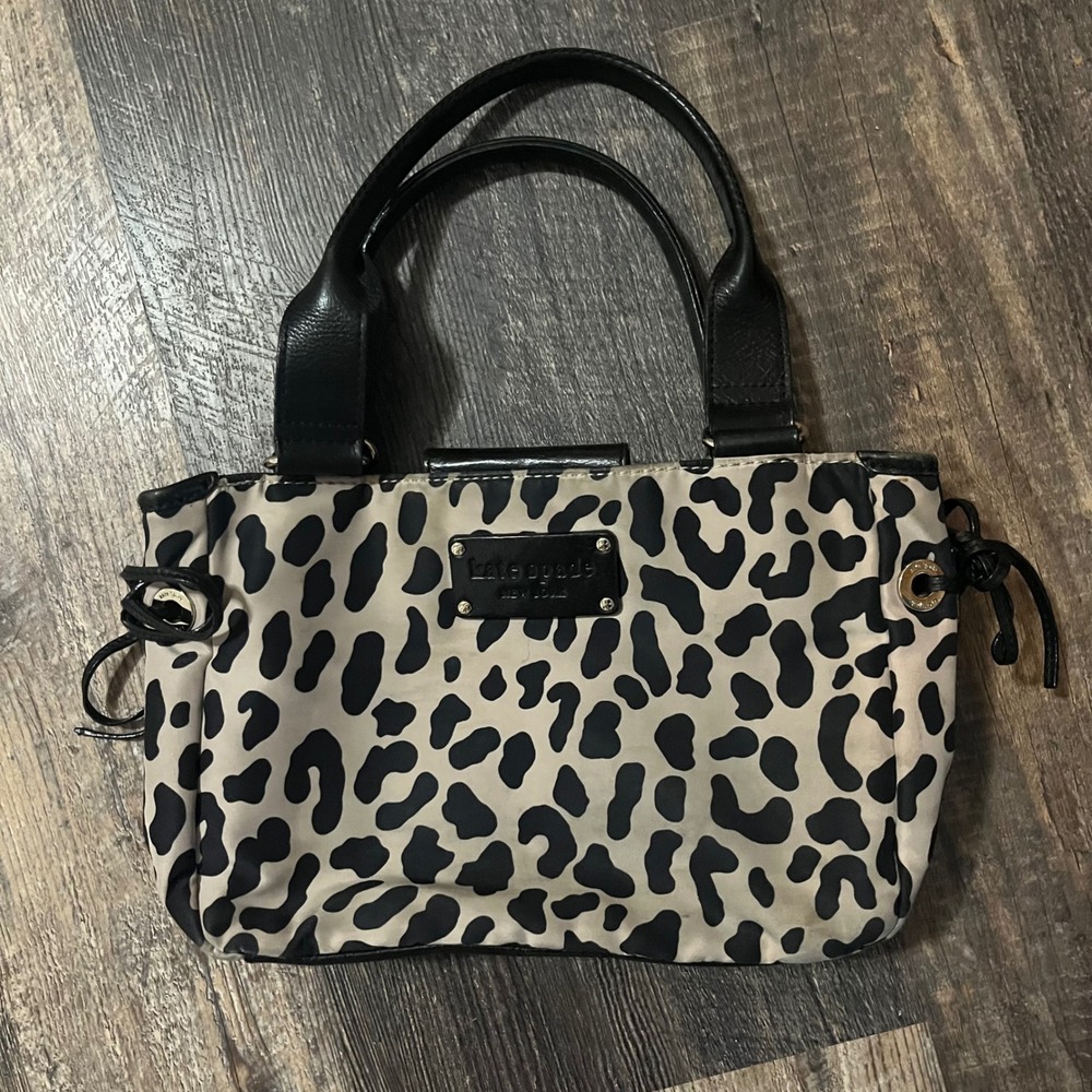 kate spade Beige and Black Leopard Print Satchel